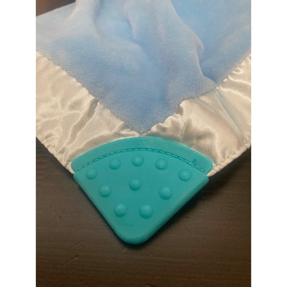 Gund Baby Blue Puppy Lovey With Satin Trim & Teether 12 Inches Security Blanket - Picture 3 of 6